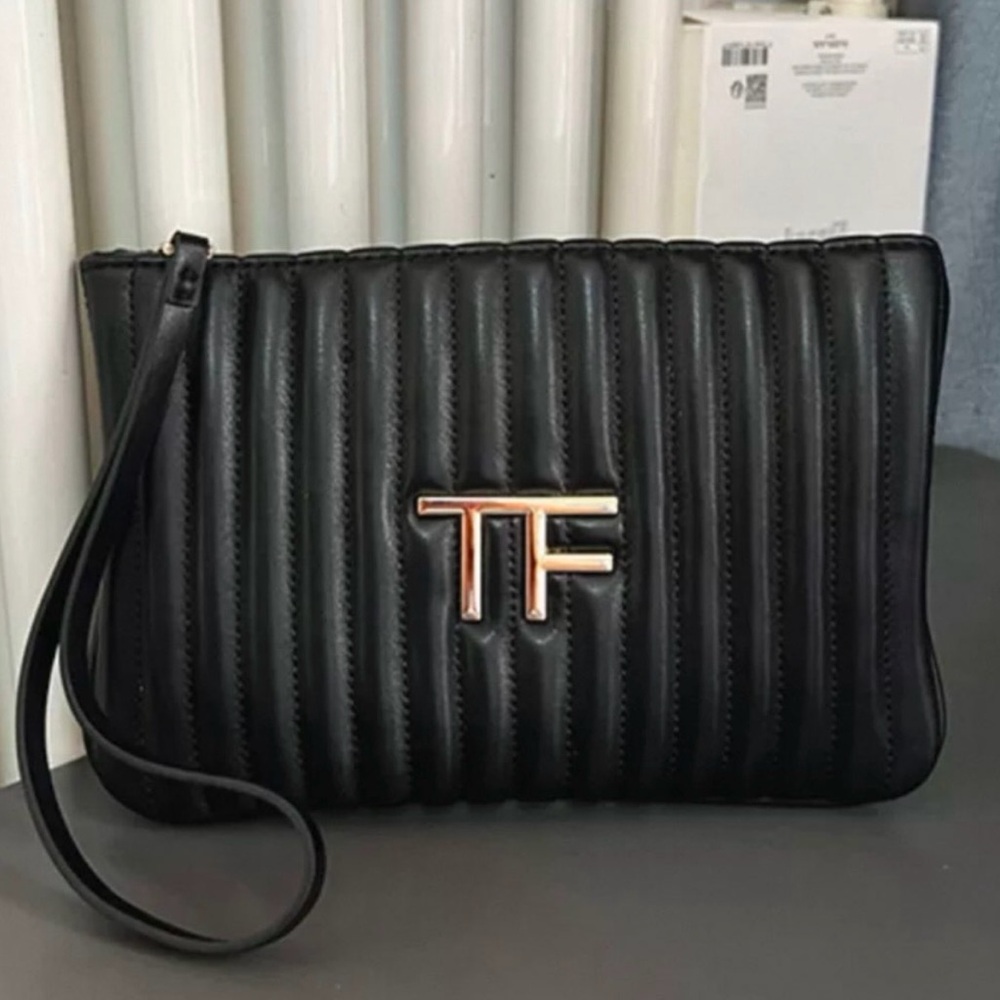 GWP Tom Ford Black Quilted Leather Clutch
